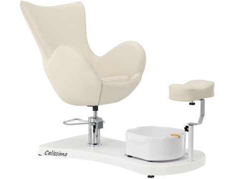 Kozmetička stolica za pedikuru Jojo s masažerom stopala za spa salon kremasta